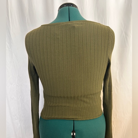 LOS ANGELES Atelier cropped green button up cardigan size small - Picture 5 of 9